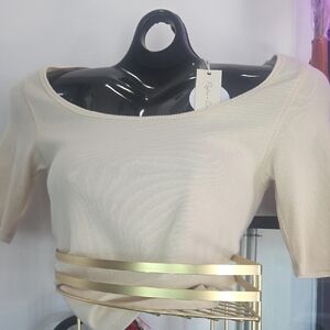 Fitted Rylee + Cru Cream Women's Blouse